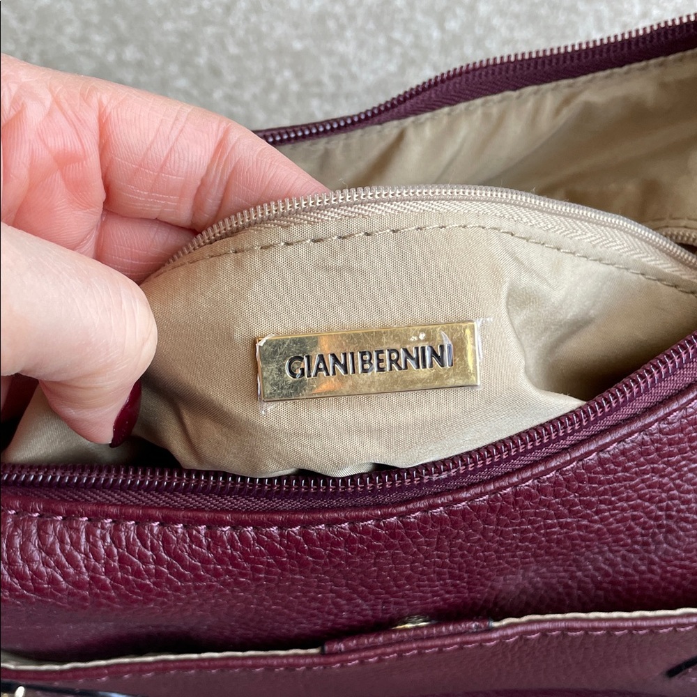 Giani Bernini Maroon Leather Shoulder Bag - Picture 5 of 12